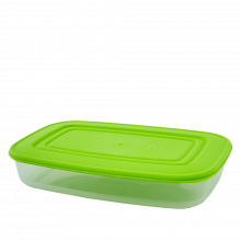 Кутия за хран. продукти, правоъгълна, 0,95 л прозрачна/олива