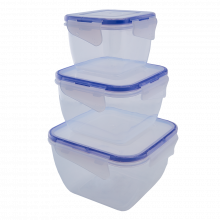 К-т кутии за хранителни продукти със закопчаване квадратни 3в1