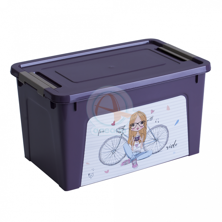 Контейнер Smart Box  с декор 3,5л лилаво Момиче