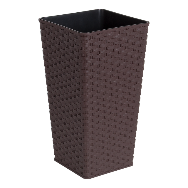 Tall RATTAN square flowerpot 27x27x51 cm