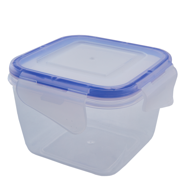 Кутия за хранителни продукти със закопчаване, квадратна 0,45л