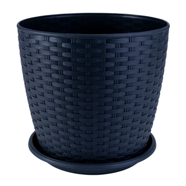 RATTAN flowerpot with base 20x18 cm