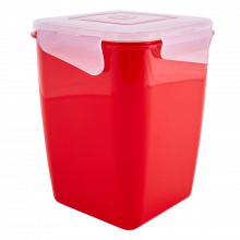 Кутия универсална Фиеста дълбока 2л със закопчаване червена/прозрачна