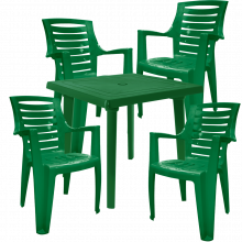 Комплект маса с четири стола РЕКС зелен