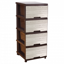 Chest with decor on 4 drawers Tree dark 
