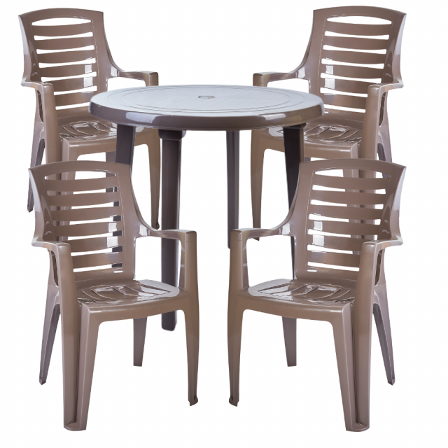 Комплект кръгла маса с четири стола Рекс
