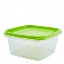Кутия за хранителни  продукти Омега 1л квадратна
прозрачен/олива