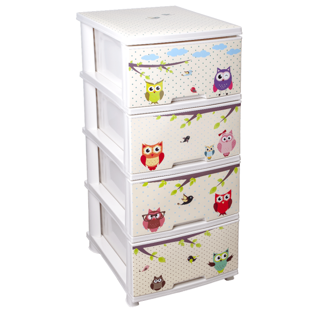 Шкаф с четири чекмеджета СОВИЧКИ