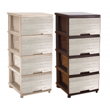 Chest with decor on 4 drawers Tree dark