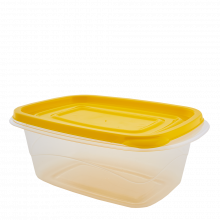 Кутия за хранителни продукти Омега 0,7л правоъгълна прозрачна/жълта