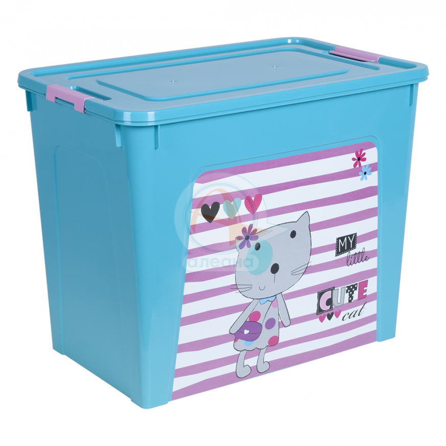 Кутия Smart Box с декор Pet Shop 40л.тюркоаз/тюркоаз/розова