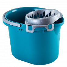 Кофа с цедка 15 литра тюркоаз/сива