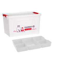 Контейнер Smart Box  с органайзер и декор 3,5 л (бял, аптечка)