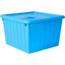 Кутия за съхранение на вещи с капак 25л синя