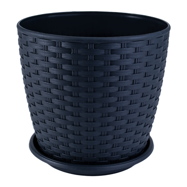 Саксия РАТАН с подложка 16х15см