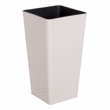 Tall RATTAN square flowerpot 16.0x16.0x30.0 cm