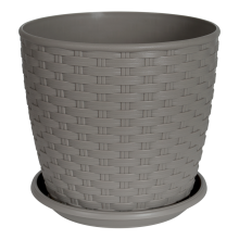 RATTAN flowerpot with base 16x15cm