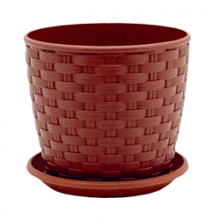 Саксия РАТАН с подложка 12х11см теракот