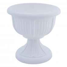 Саксия ЛЕОН с подложка 21см бяла