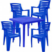 Комплект маса с четири стола РЕКС т.син