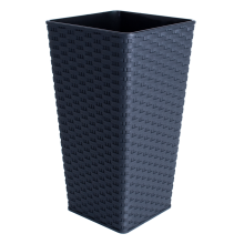 Tall RATTAN square flowerpot 16.0x16.0x30.0 cm
