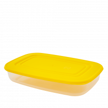 Кутия за хран. продукти, правоъгълна, 0,95 л прозрачна/жълта